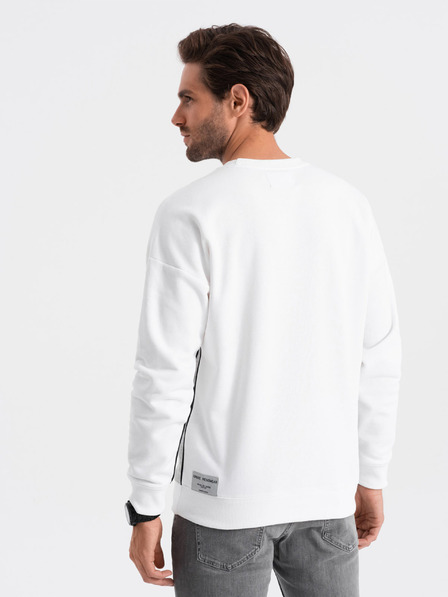 Ombre Clothing Γκρι και λευκό ανδρικό φούτερ Ombre Clothing