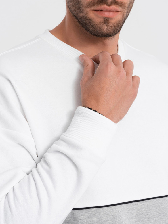 Ombre Clothing Γκρι και λευκό ανδρικό φούτερ Ombre Clothing