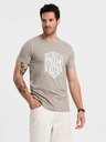 Ombre Clothing Γκρι ανδρικό τυπωμένο T-shirt Ombre Clothing