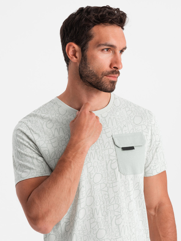 Ombre Clothing Ανοιχτό πράσινο ανδρικό μπλουζάκι τσέπης Ombre Clothing