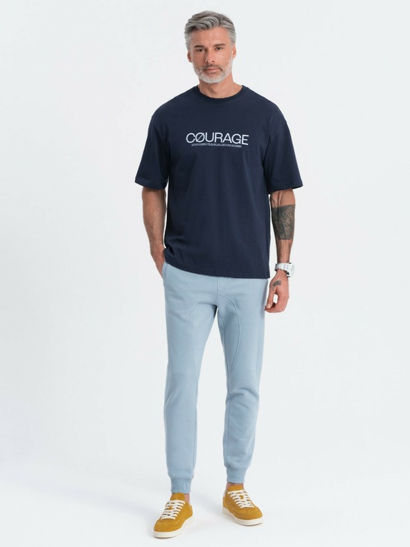 Ombre Clothing Μπλε ανδρική φόρμες φούτερ τζόγκερ Ombre Clothing