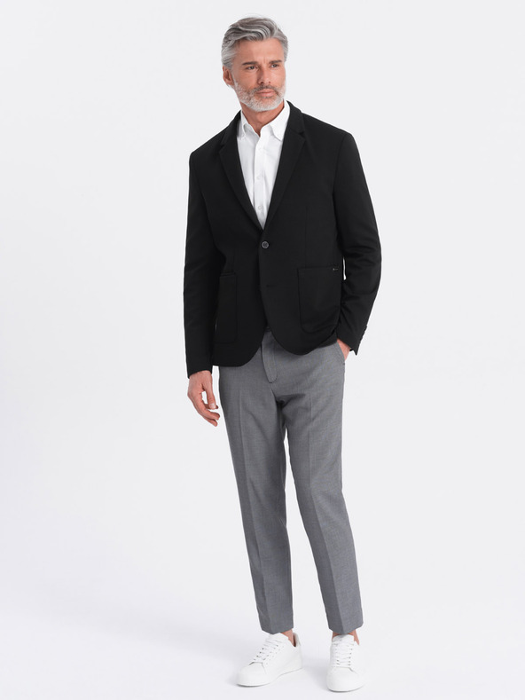 Ombre Clothing Μαύρο ανδρικό σακάκι με τσέπες Ombre Clothing