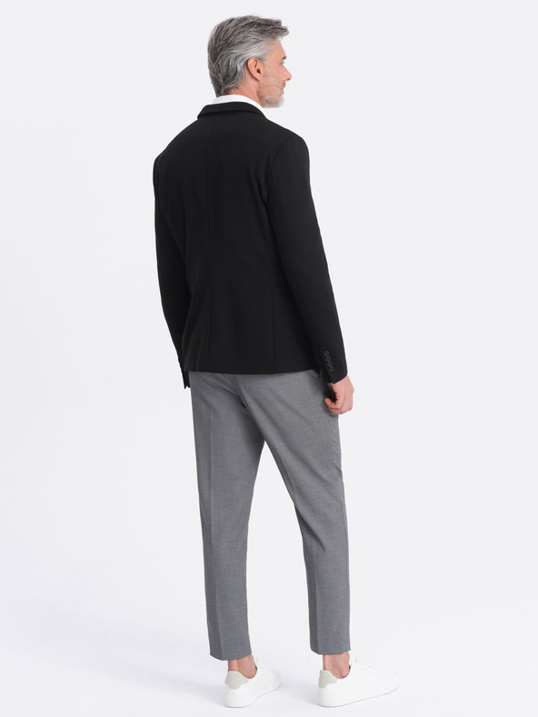 Ombre Clothing Μαύρο ανδρικό σακάκι με τσέπες Ombre Clothing