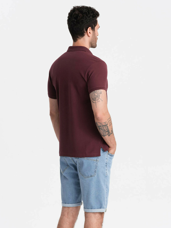 Ombre Clothing Μπορντό ανδρικό βασικό πουκάμισο πόλο Ombre Clothing