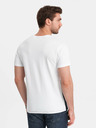 Ombre Clothing Κόκκινο και λευκό ανδρικό βαμβακερό t-shirt Ombre Clothing