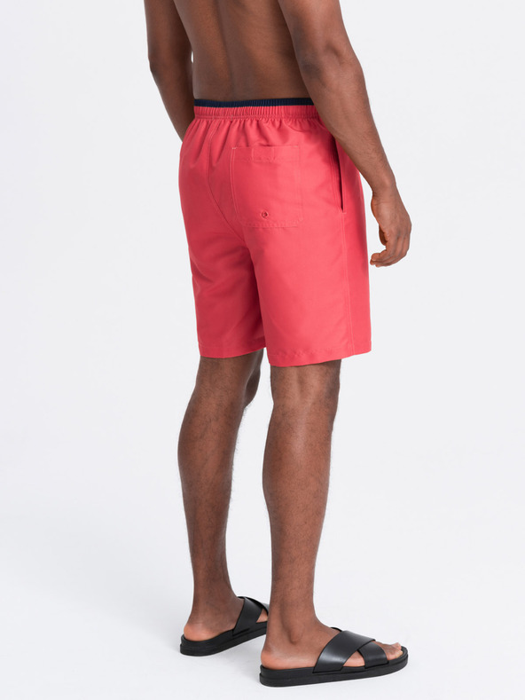 Ombre Clothing Κοραλλί ανδρικό μαγιό με ραβδώσεις Ombre Clothing