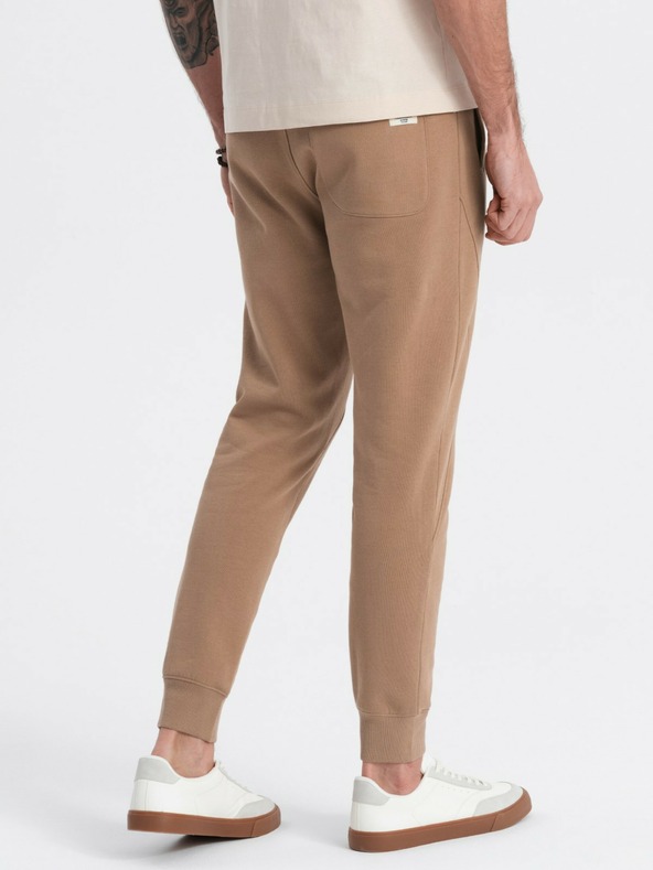 Ombre Clothing Καφέ ανδρικό παντελόνι jogger Ombre Clothing