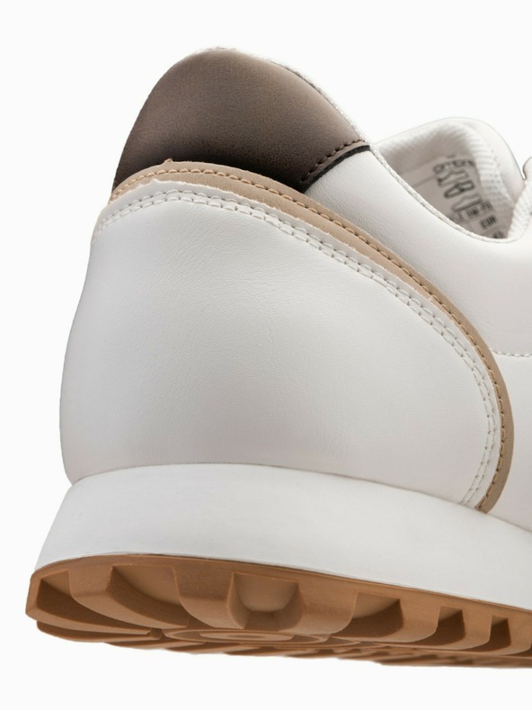 Ombre Clothing Μπεζ και λευκά ανδρικά αθλητικά παπούτσια Ombre Clothing