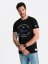 Ombre Clothing Μαύρο ανδρικό τυπωμένο t-shirt Ombre Clothing