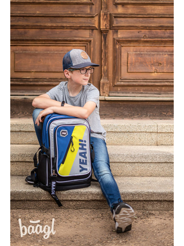 BAAGL  Μπλε σχολείο σακίδιο πλάτης κυβικά νέον Baagl