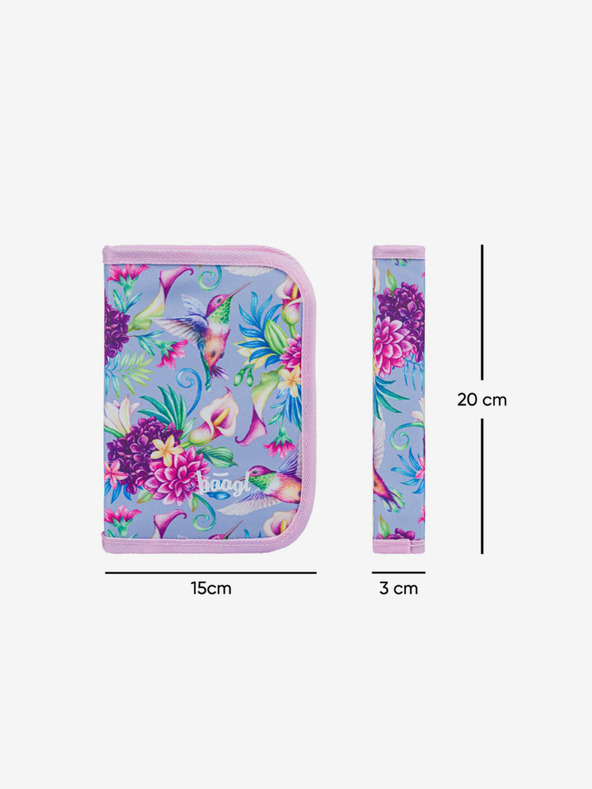 BAAGL  Μωβ σχολική μολυβοθήκη ενός επιπέδου Baagl Hummingbird