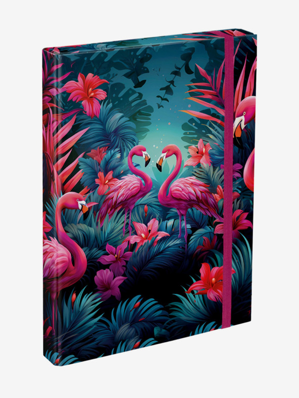 BAAGL  Ροζ ντοσιέ για σχολικά τετράδια A4 Baagl Flamingos