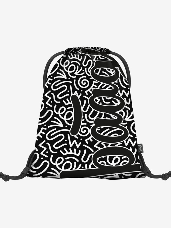 BAAGL  Μαύρο σχολικό σετ με σχέδια - σακίδιο πλάτης, μολυβοθήκη, τσάντα Baagl Core Element