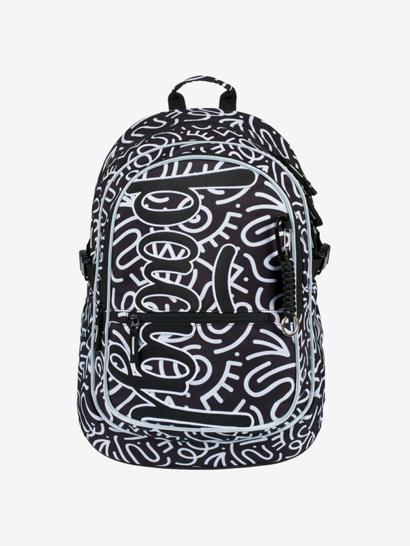 BAAGL  Μαύρο σχολικό σετ με σχέδια - σακίδιο πλάτης, μολυβοθήκη, τσάντα Baagl Core Element