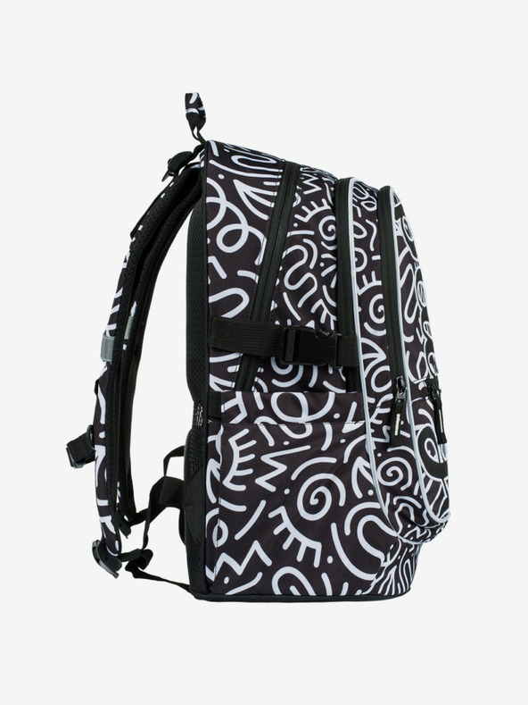 BAAGL  Μαύρο σχολικό σετ με σχέδια - σακίδιο πλάτης, μολυβοθήκη, τσάντα Baagl Core Element