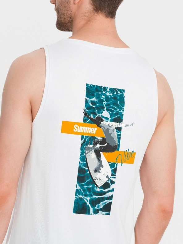 Ombre Clothing Ανδρική καλοκαιρινή ατμόσφαιρα τυπωμένη βαμβακερή μπλούζα Ombre ρούχα