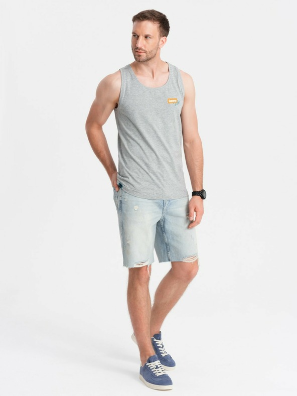 Ombre Clothing Ανδρική καλοκαιρινή ατμόσφαιρα τυπωμένη βαμβακερή μπλούζα Ombre ρούχα