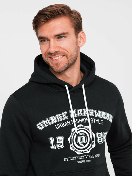 Ombre Clothing Ανδρικό καγκουρό τυπωμένο φούτερ φούτερ Ombre Ενδύματα