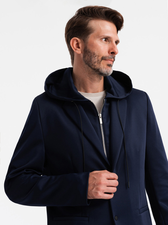 Ombre Clothing Ανδρικό σακάκι με αφαιρούμενη επένδυση και κουκούλα Ombre Clothing