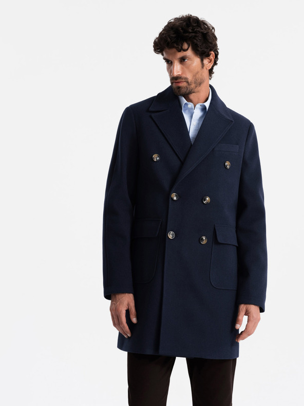 Ombre Clothing Ανδρικό παλτό με διπλό στήθος Ombre Clothing