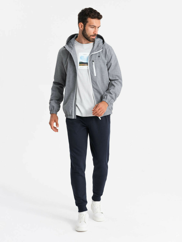 Ombre Clothing Ανδρικό ελαφρύ αθλητικό μπουφάν με επένδυση fleece Ombre Clothing