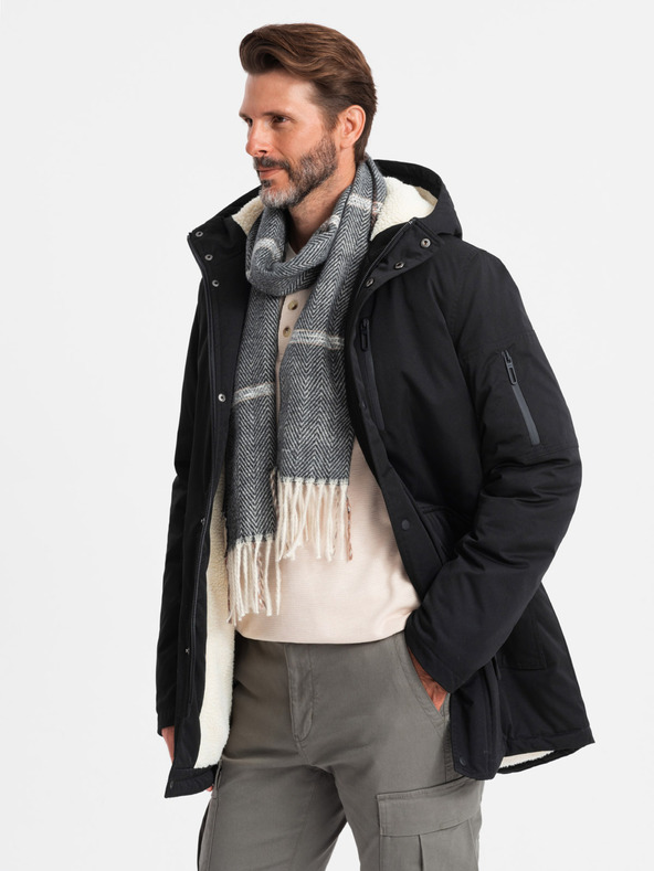 Ombre Clothing Ανδρικό μακρύ μπουφάν παρκά Ombre Clothing