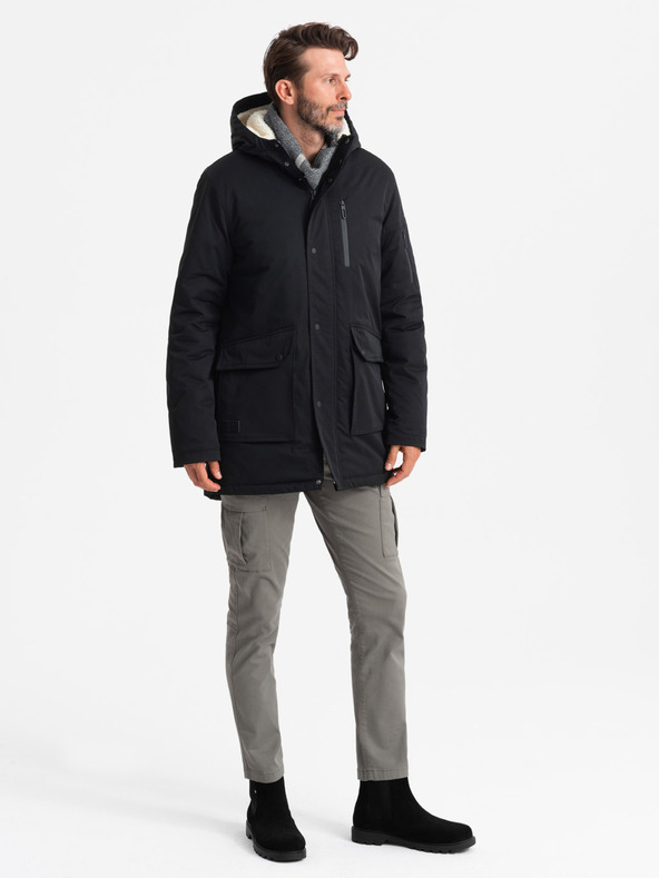 Ombre Clothing Ανδρικό μακρύ μπουφάν παρκά Ombre Clothing