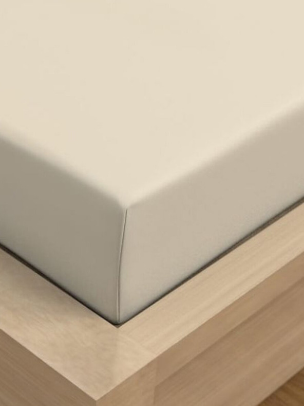 Kvalitex LUXURY COLLECTION Σατέν σεντόνι 220x200cm υπόλευκο