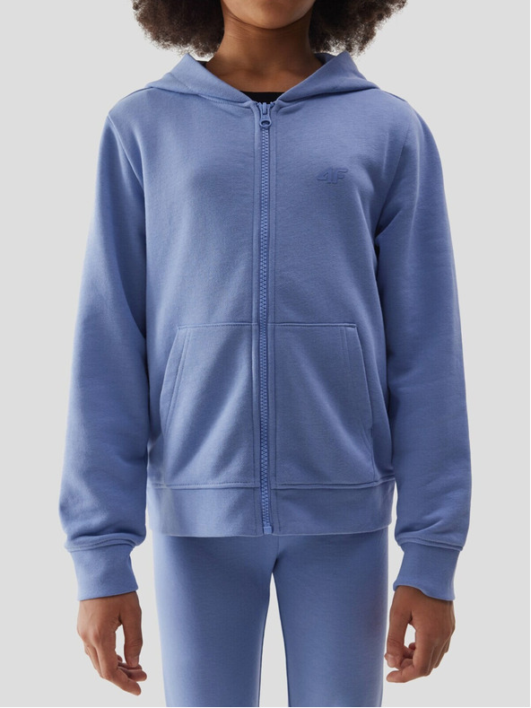 4F 4F Φούτερ με κουκούλα για κορίτσια - Σκούρο μπλε