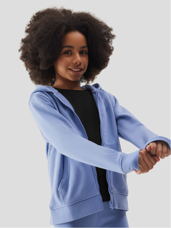 4F 4F Φούτερ με κουκούλα για κορίτσια - Σκούρο μπλε