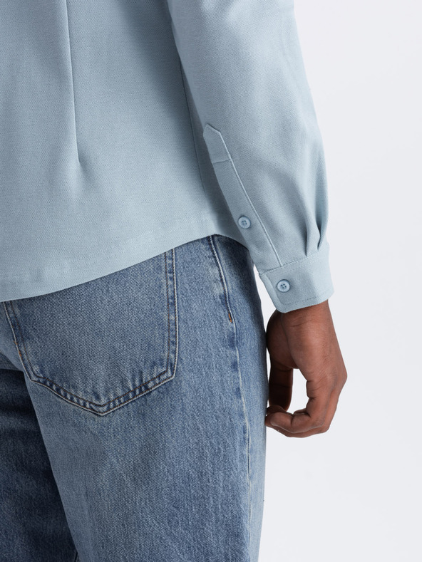 Ombre Clothing Ανδρικό πλεκτό πουκάμισο με λεπτό μανίκι Ombre Ρούχα