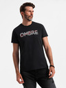 Ombre Clothing Ανδρικό βαμβακερό T-shirt με λεπτό κέντημα Ombre Clothing