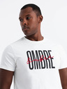 Ombre Clothing Ανδρικό βαμβακερό T-shirt με λεπτό κέντημα Ombre Clothing