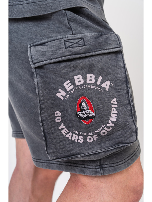 Nebbia Πλυμένο φαρδύ σορτσάκι φορτίου LEGACY 787 M,ανοιχτό γκρι