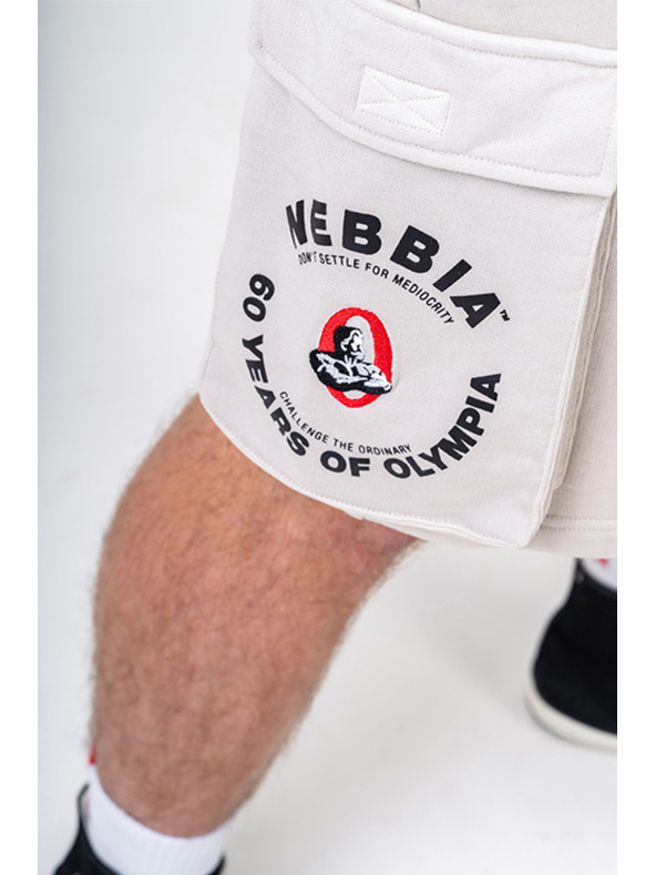 Nebbia Πλυμένο φαρδύ σορτσάκι φορτίου LEGACY 787 M,ανοιχτό γκρι