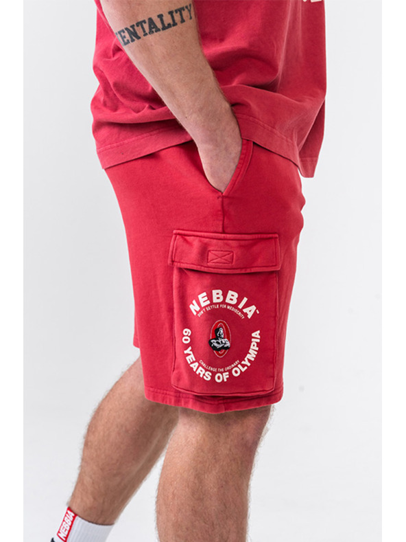 Nebbia Πλυμένο φαρδύ σορτσάκι φορτίου LEGACY 787 M,ανοιχτό γκρι