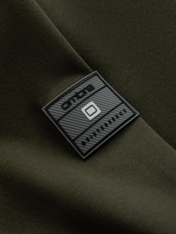 Ombre Clothing Ανδρικό βαμβακερό φούτερ bomber με φερμουάρ χακί Ombre Clothing