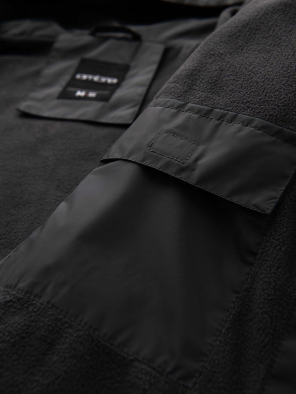 Ombre Clothing Ανδρικό ελαφρύ χρωματιστό αθλητικό μπουφάν με fleece μπλε Ombre Clothing