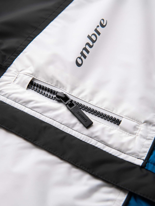 Ombre Clothing Ανδρικό ελαφρύ χρωματιστό αθλητικό μπουφάν με fleece μπλε Ombre Clothing