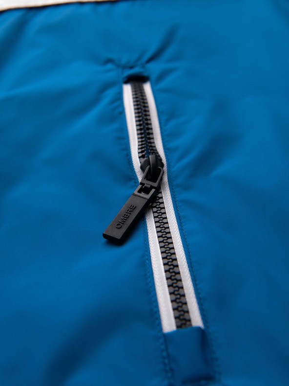 Ombre Clothing Ανδρικό ελαφρύ χρωματιστό αθλητικό μπουφάν με fleece μπλε Ombre Clothing