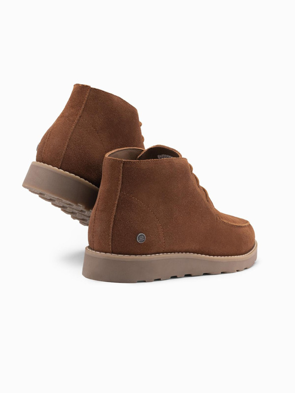 Ombre Clothing Ανδρικά σουέτ μποτάκια αστραγάλου με χοντρή σόλα καφέ Ombre Clothing