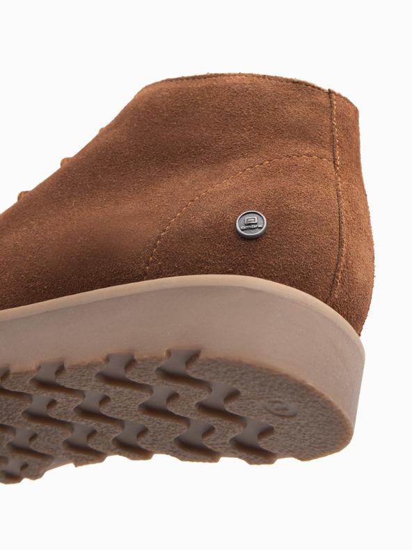 Ombre Clothing Ανδρικά σουέτ μποτάκια αστραγάλου με χοντρή σόλα καφέ Ombre Clothing