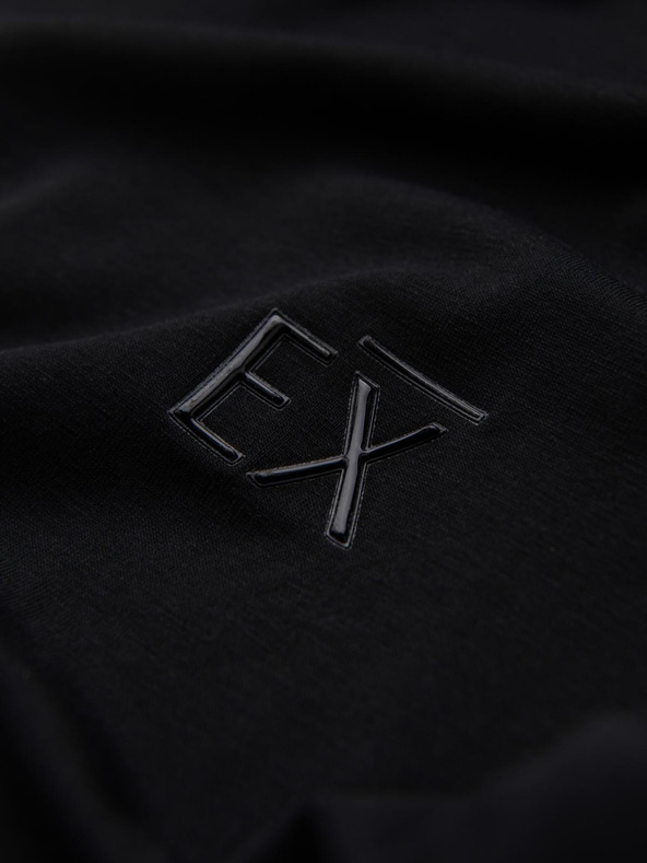 Ombre Clothing Ανδρικό μπλουζάκι SLIM FIT V-neck με ελαστάν και εκτύπωση μαύρο Ombre Clothing