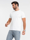 Ombre Clothing Ανδρικό T-shirt SLIM FIT με ελαστάνη και εκτύπωση λευκό Ombre Ενδύματα