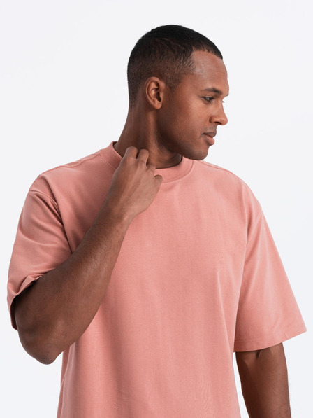Ombre Clothing Ανδρικό μπλουζάκι LOOSE FIT με τσέπη πορτοκαλί Ombre Clothing