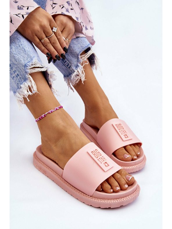 BIG STAR SHOES Γυναικείες παντόφλες Big Star ανοιχτό ροζ
