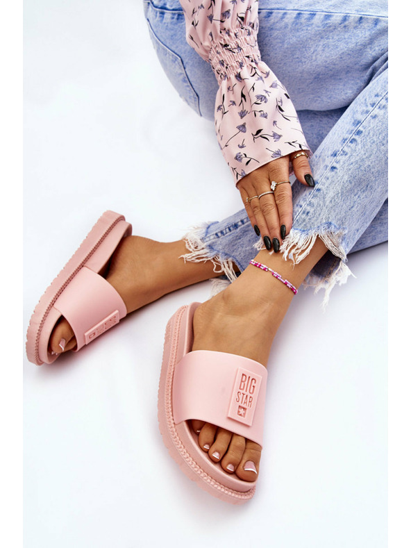 BIG STAR SHOES Γυναικείες παντόφλες Big Star ανοιχτό ροζ