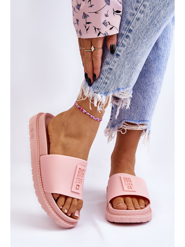 BIG STAR SHOES Γυναικείες παντόφλες Big Star ανοιχτό ροζ