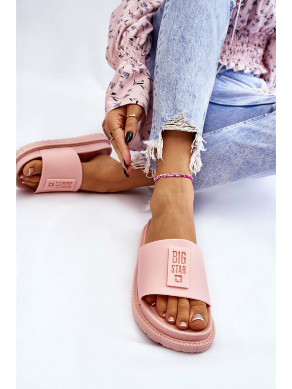 BIG STAR SHOES Γυναικείες παντόφλες Big Star ανοιχτό ροζ