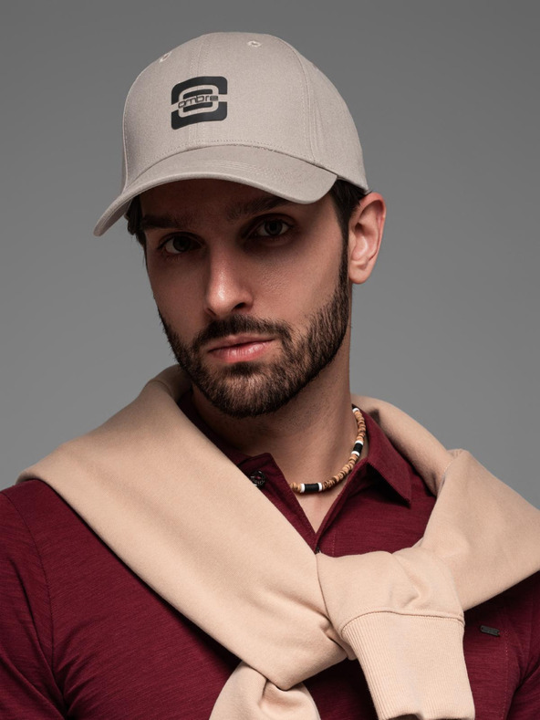 Ombre Clothing Ανδρικό καπέλο μπέιζμπολ με λογότυπο γκρι Ombre Clothing